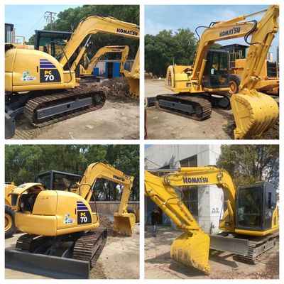 Komatsu PC70 Used Crawler Excavator With A Push Knife Digger Zero Tail Swing Excellent Condition