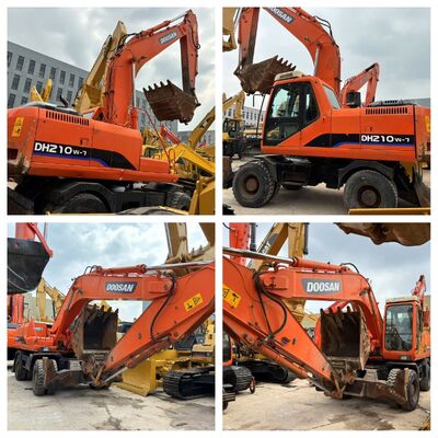 Used Doosan DH210 W-7 Wheel Excavator with 1200 Working Hours and 85CBM Transport Volume for Heavy Duty Construction